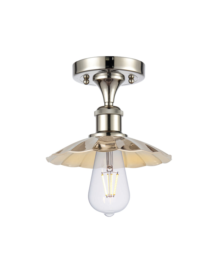 Innovations Lighting Scallop 7.5" Semi-Flush Mount - Polished Nickel Ceiling Semi Flush Mounts Innovations Lighting   