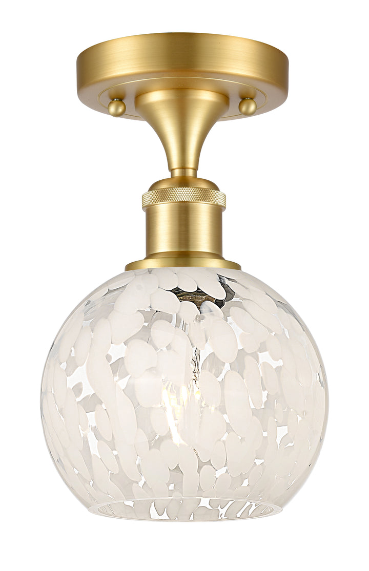 Innovations Lighting White Mouchette 6" Semi-Flush Mount - Satin Gold Ceiling Semi Flush Mounts Innovations Lighting   