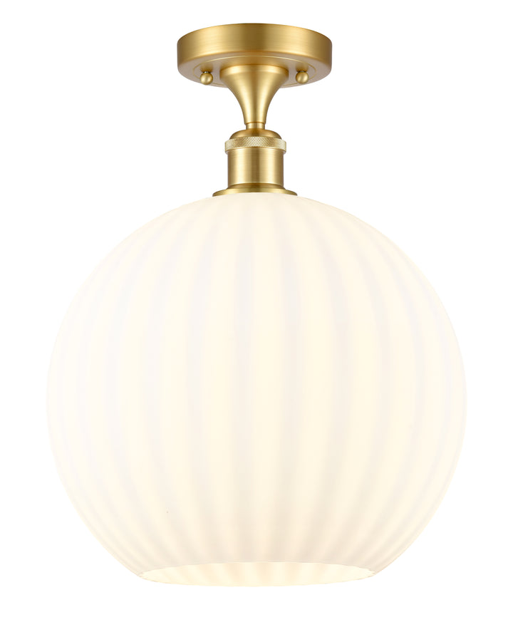 Innovations Lighting White Venetian 12" Semi-Flush Mount - Satin Gold