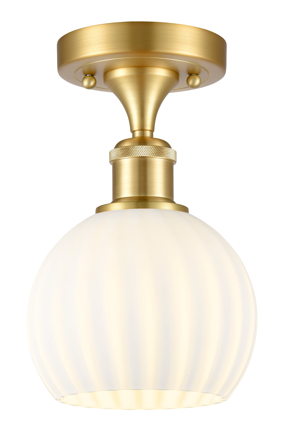 Innovations Lighting White Venetian 6" Semi-Flush Mount - Satin Gold