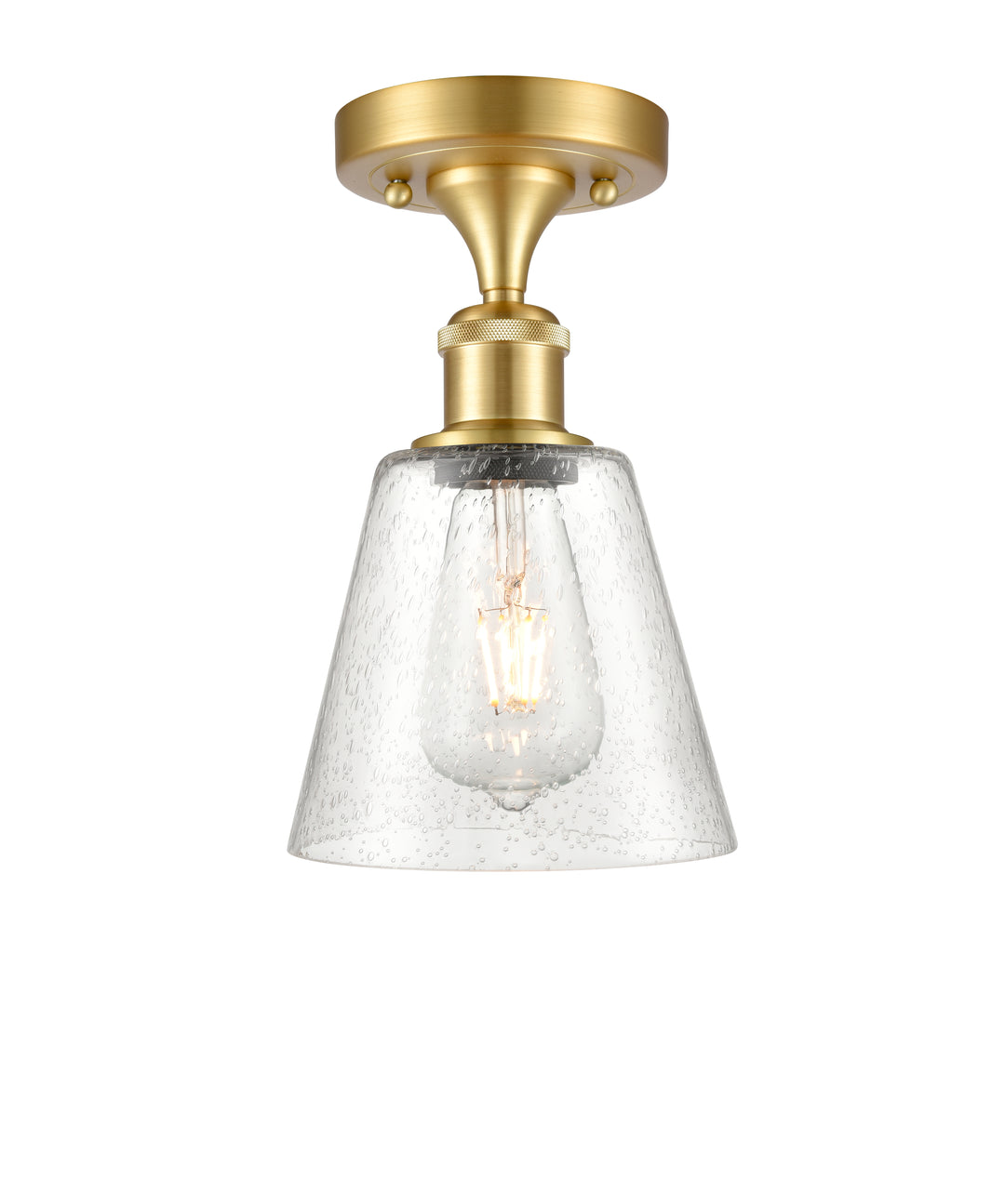 Innovations Lighting Caton 6" Semi-Flush Mount - Satin Gold Ceiling Semi Flush Mounts Innovations Lighting Frosted ; Glass Type: Frosted  