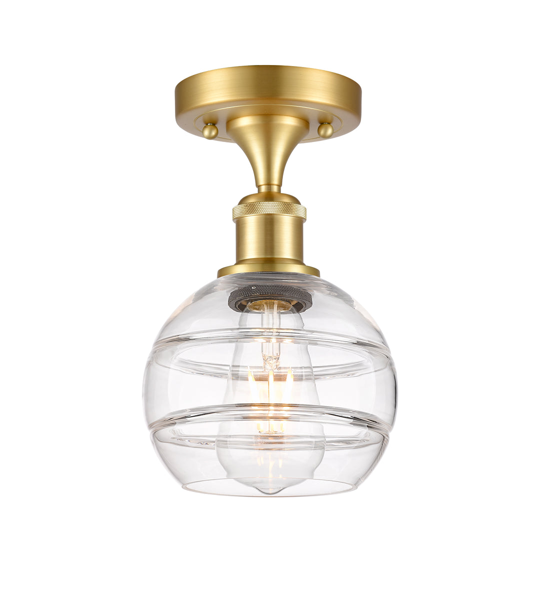 Innovations Lighting Rochester 6" Semi-Flush Mount - Satin Gold Ceiling Semi Flush Mounts Innovations Lighting   