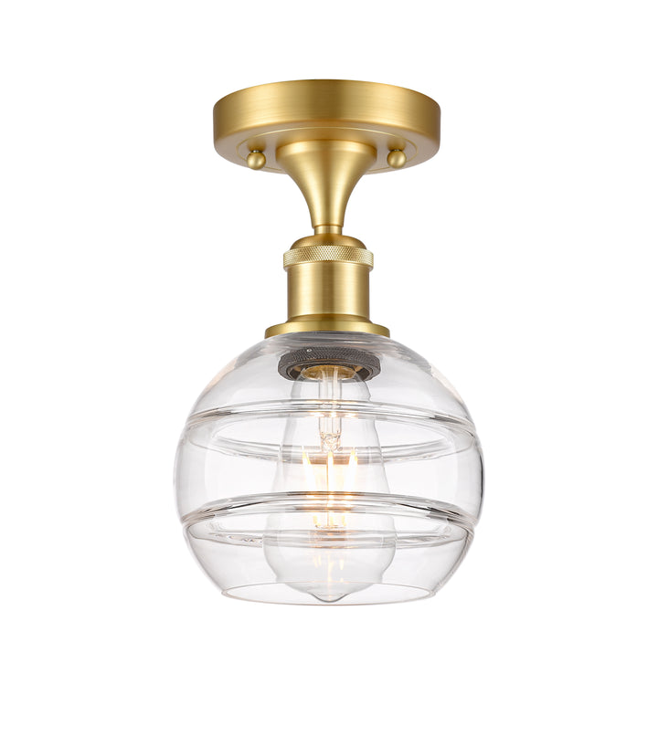 Innovations Lighting Rochester 6" Semi-Flush Mount - Satin Gold Ceiling Semi Flush Mounts Innovations Lighting   