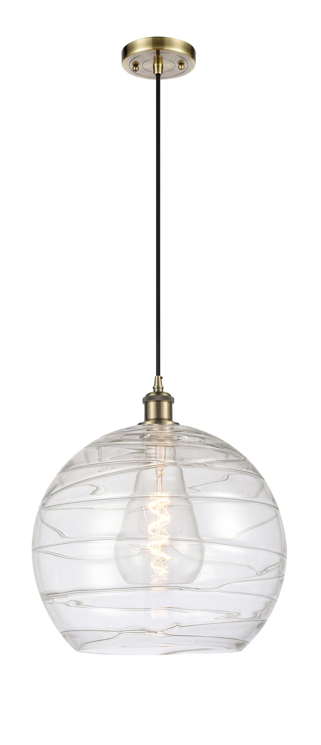 Innovations Lighting Athens Deco Swirl 14" Pendant - Antique Brass Pendants Innovations Lighting   