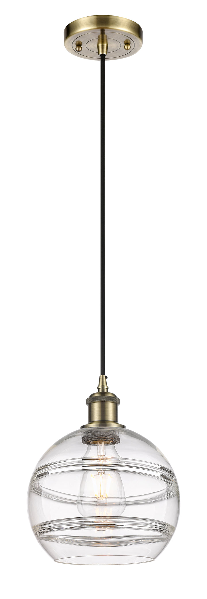 Innovations Lighting Rochester 8" Mini Pendant - Antique Brass Mini-Pendants Innovations Lighting   