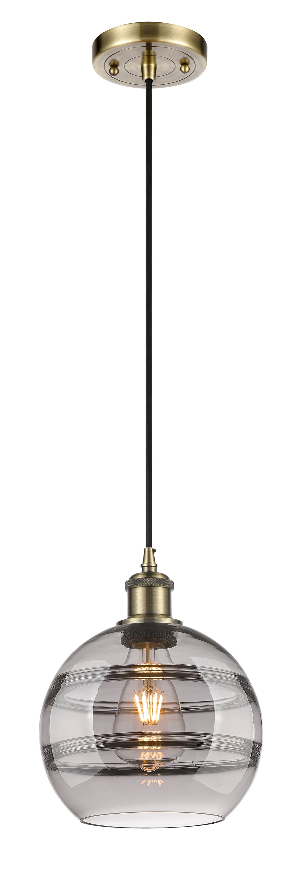 Innovations Lighting Rochester 8" Mini Pendant - Antique Brass Mini-Pendants Innovations Lighting   