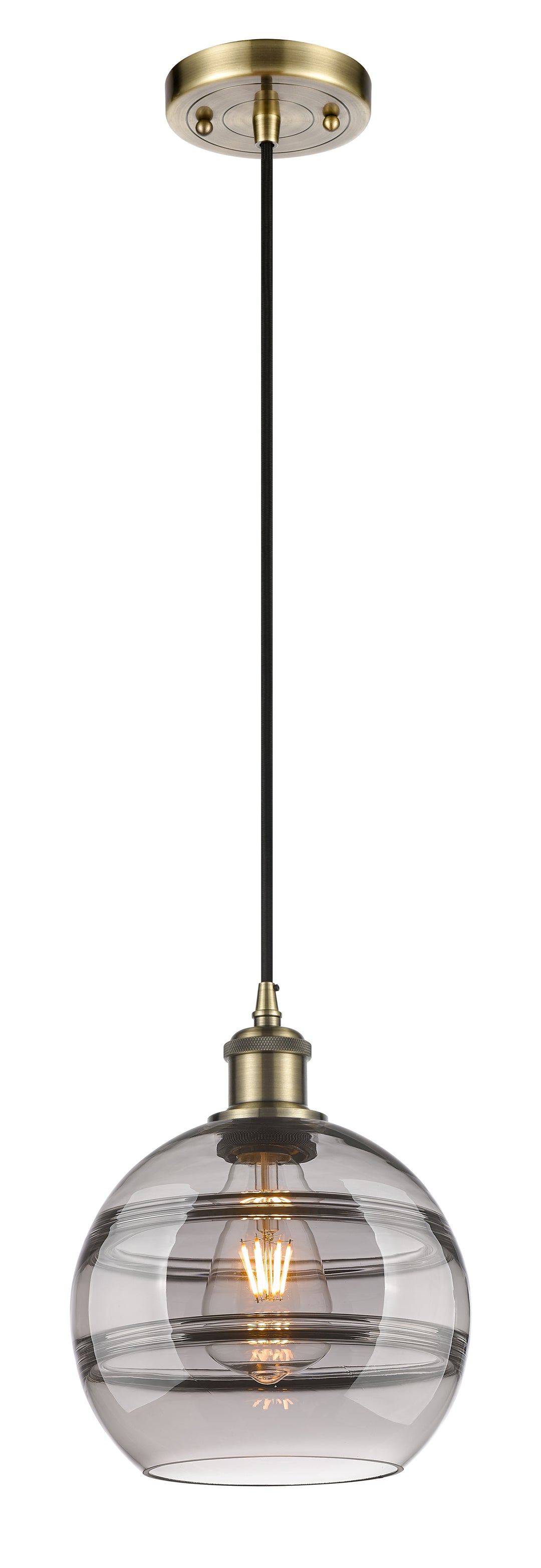 Innovations Lighting Rochester 8" Mini Pendant - Antique Brass Mini-Pendants Innovations Lighting   