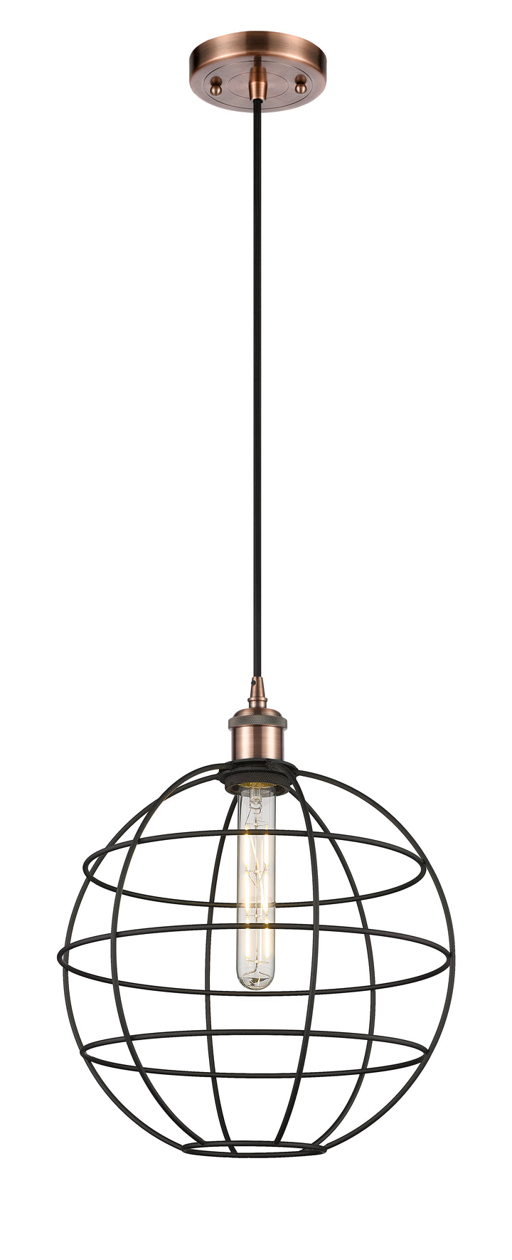 Innovations Lighting Lake Placid 12" Mini Pendant - Antique Copper Mini-Pendants Innovations Lighting   