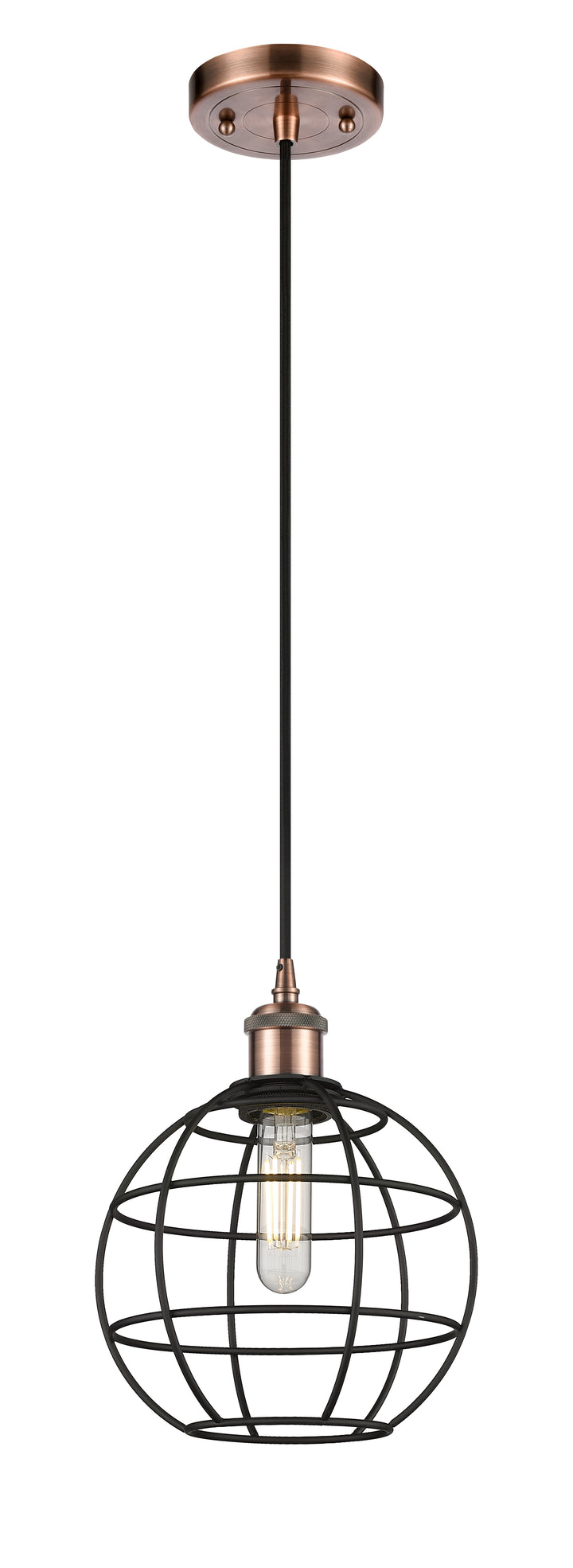 Innovations Lighting Lake Placid 8" Mini Pendant - Antique Copper Mini-Pendants Innovations Lighting   