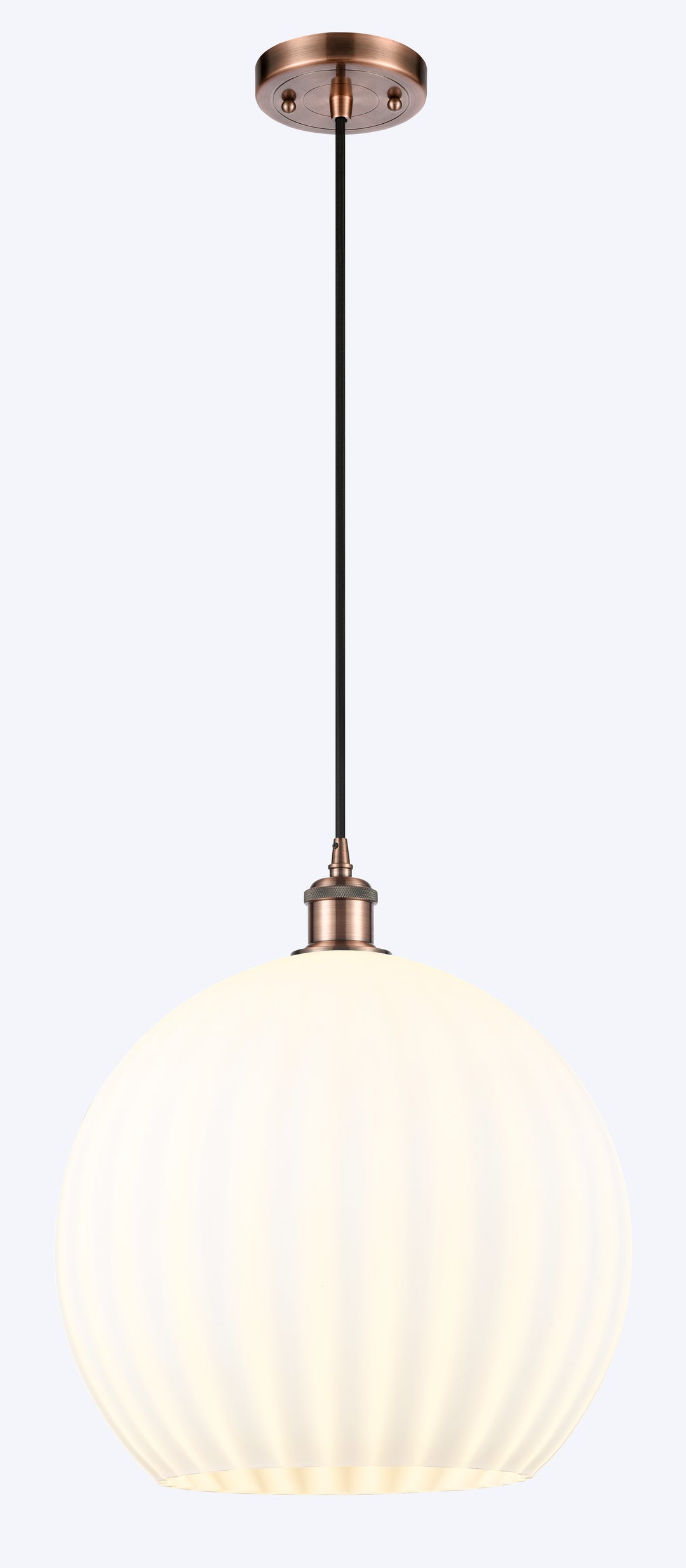 Innovations Lighting White Venetian 14" Pendant - Antique Copper Pendants Innovations Lighting   