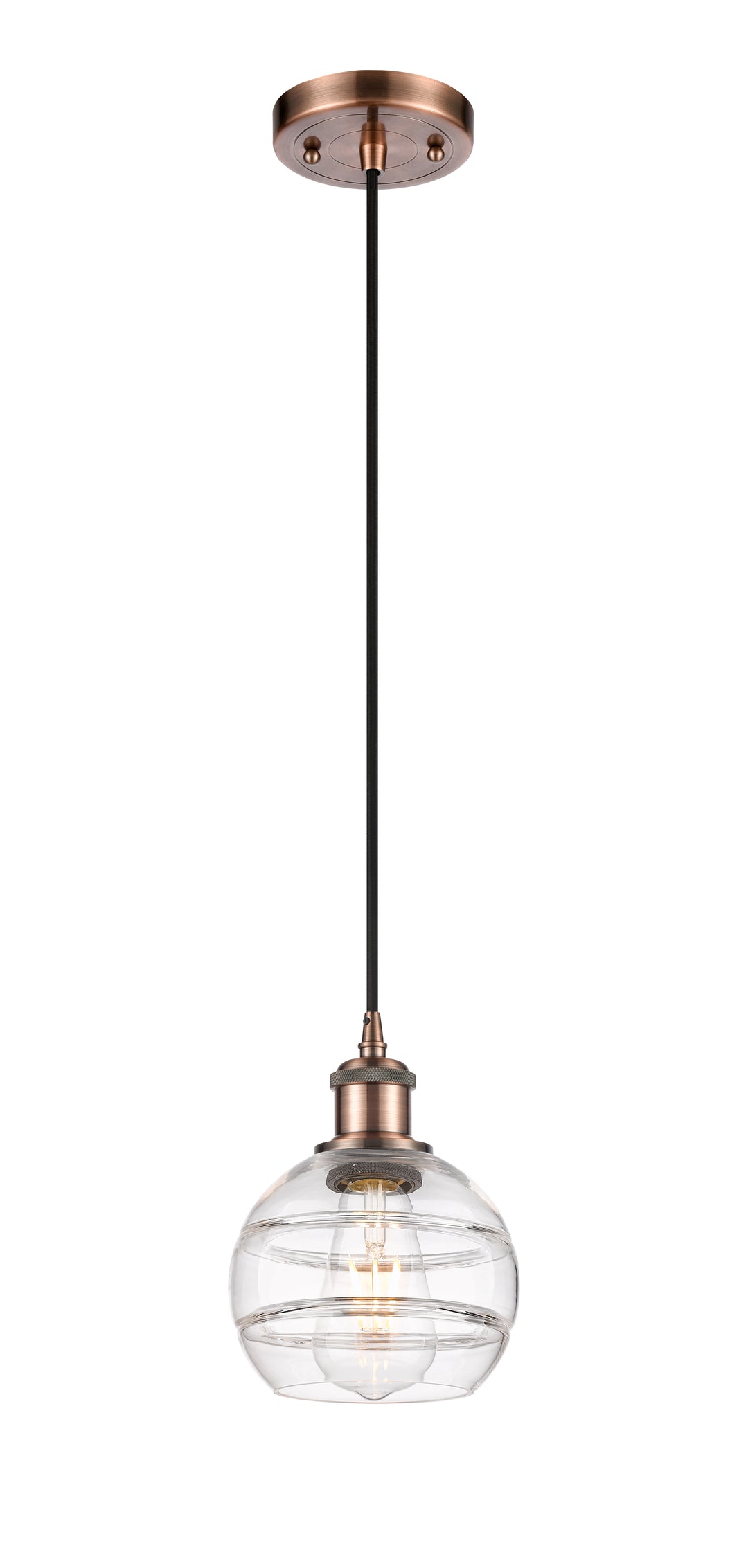 Innovations Lighting Rochester 6" Mini Pendant - Antique Copper