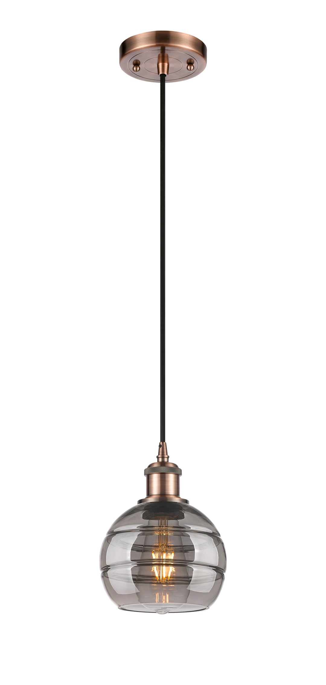 Innovations Lighting Rochester 6" Mini Pendant - Antique Copper Mini-Pendants Innovations Lighting   