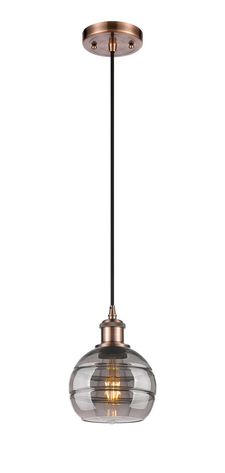 Innovations Lighting Rochester 6" Mini Pendant - Antique Copper Mini-Pendants Innovations Lighting   