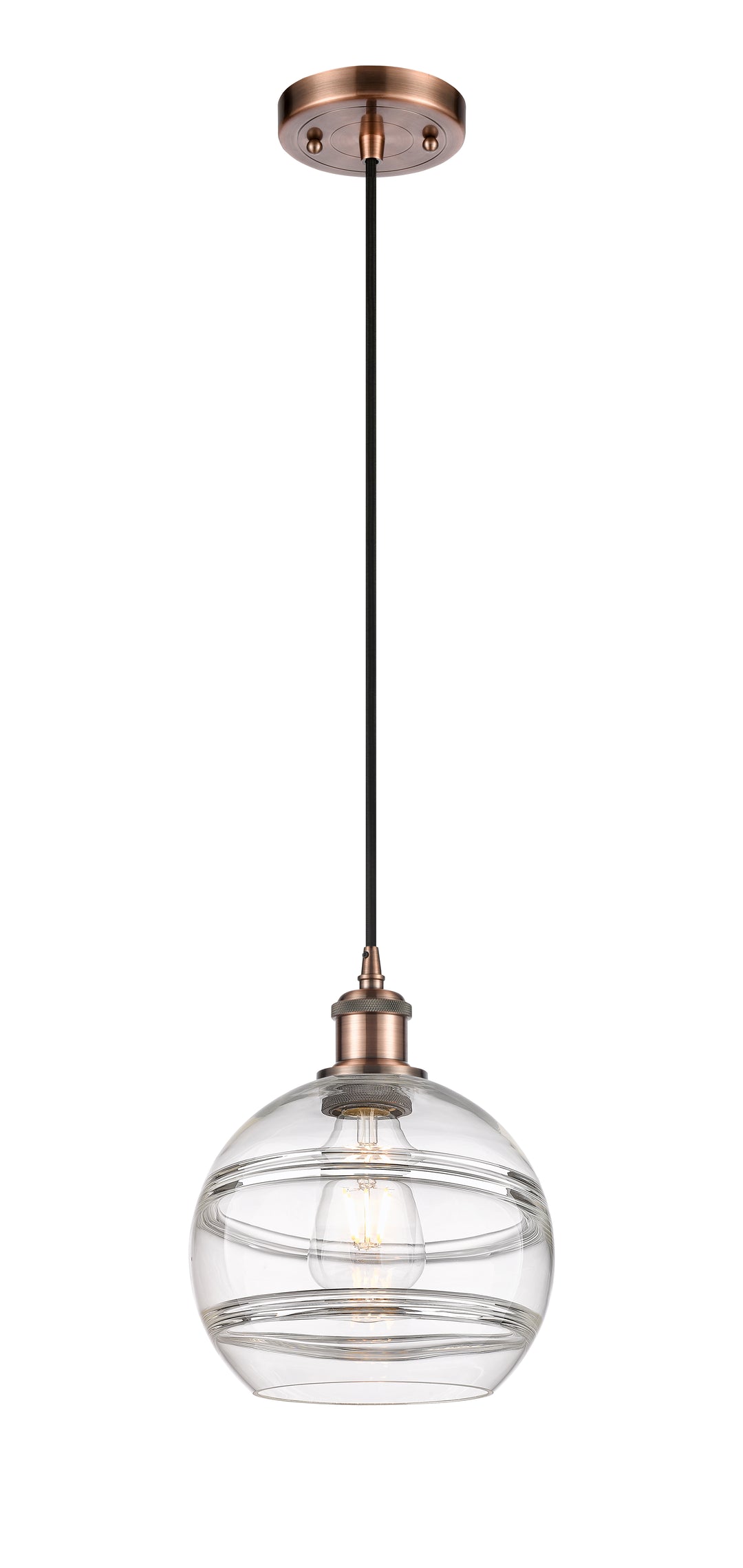 Innovations Lighting Rochester 8" Mini Pendant - Antique Copper