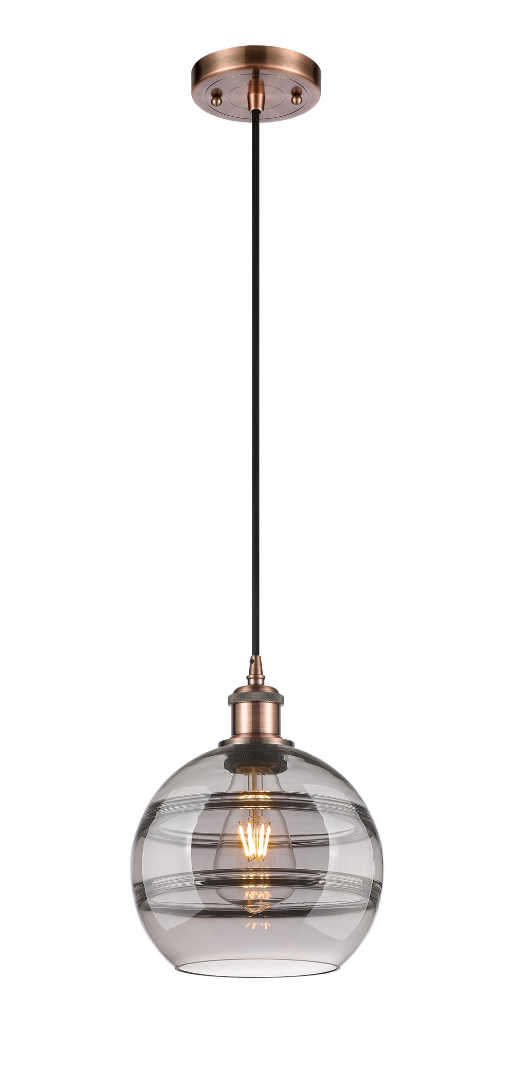 Innovations Lighting Rochester 8" Mini Pendant - Antique Copper