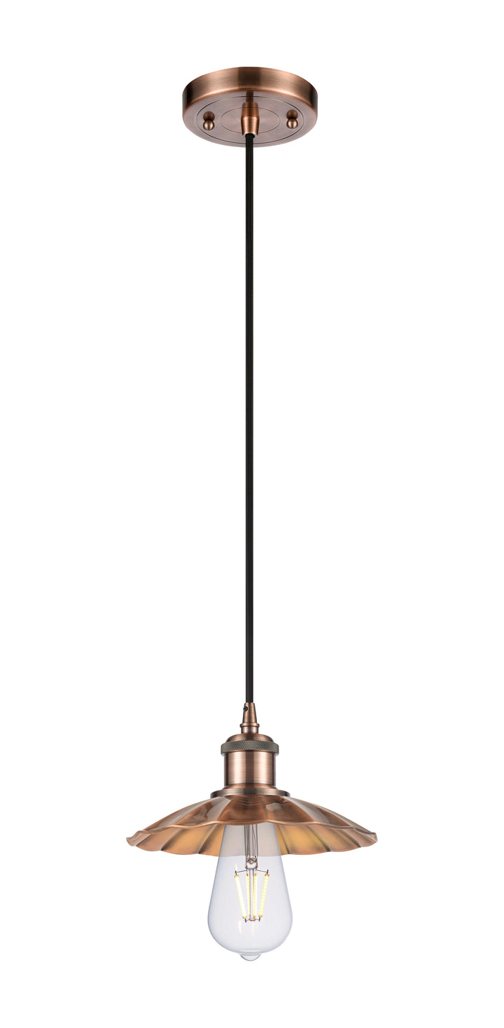 Innovations Lighting Scallop 7.5" Mini Pendant - Antique Copper Mini-Pendants Innovations Lighting   