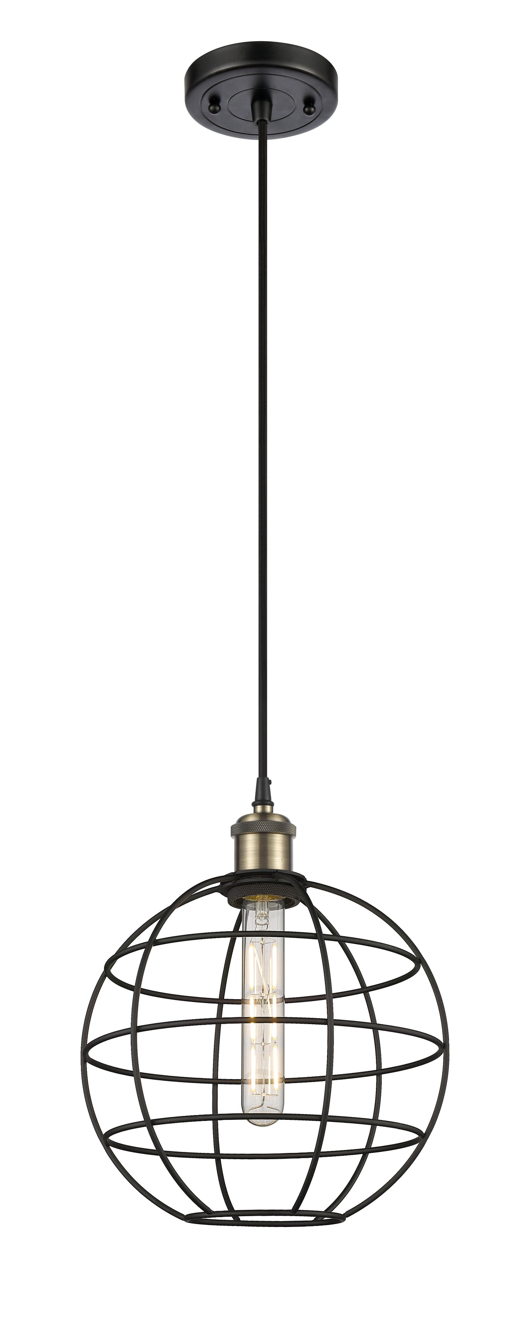 Innovations Lighting Lake Placid 10" Mini Pendant - Black Antique Brass Mini-Pendants Innovations Lighting   