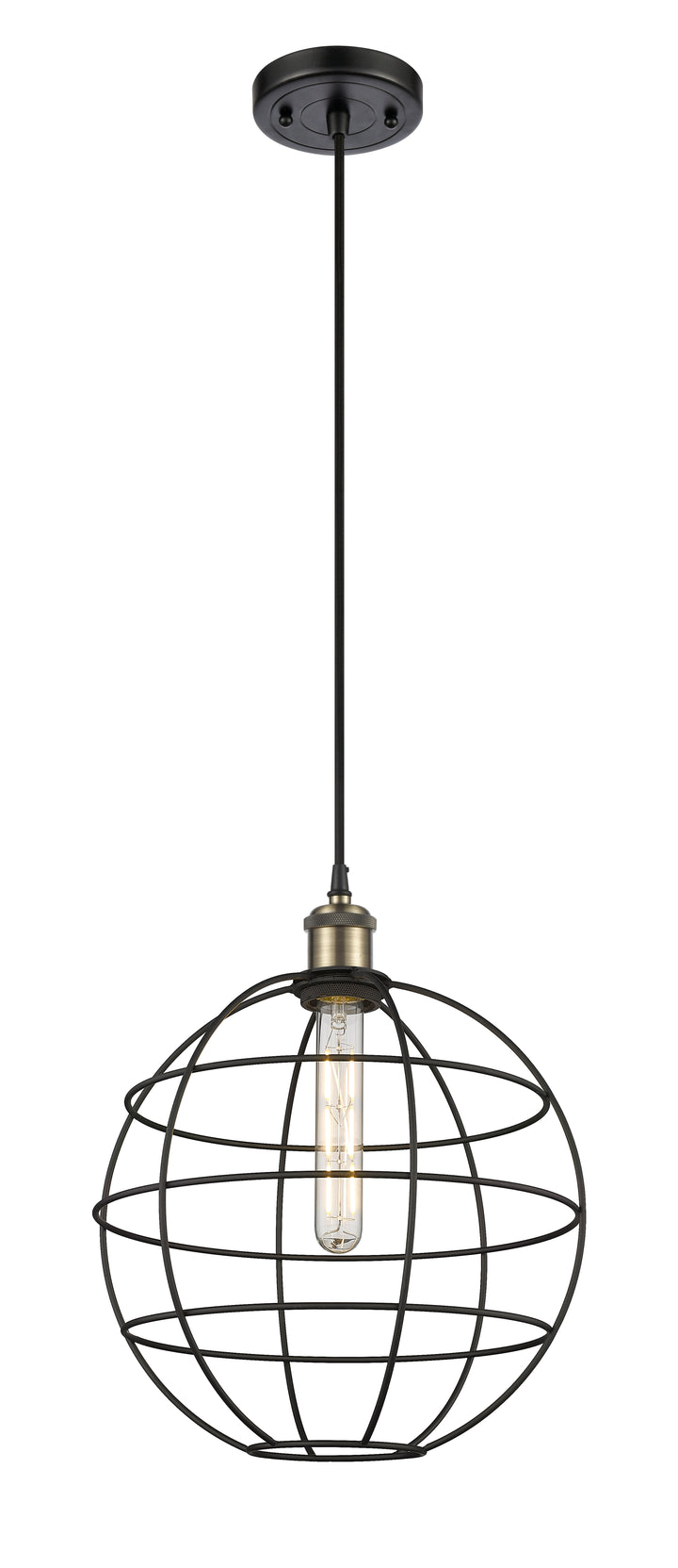 Innovations Lighting Lake Placid 12" Mini Pendant - Black Antique Brass Mini-Pendants Innovations Lighting   