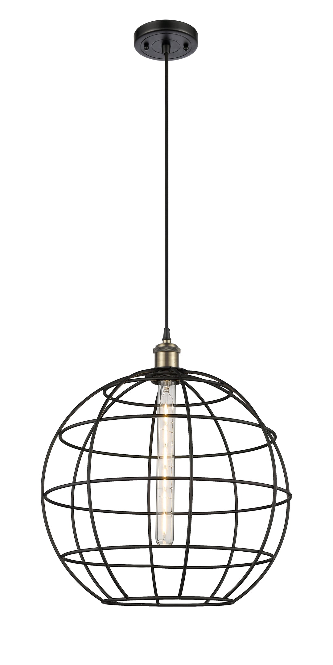 Innovations Lighting Lake Placid 16" Mini Pendant - Black Antique Brass Mini-Pendants Innovations Lighting   