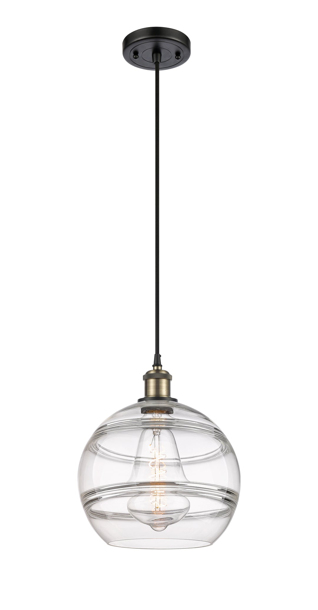 Innovations Lighting Rochester 10" Mini Pendant - Black Antique Brass