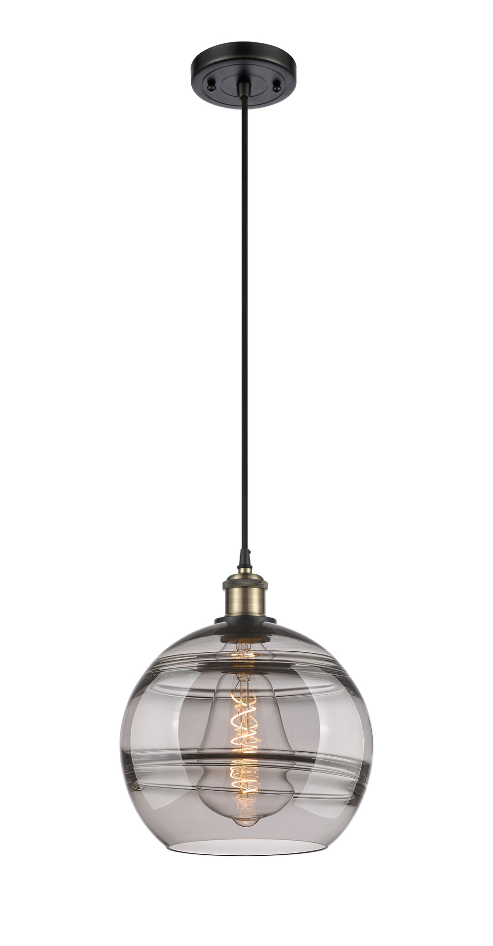 Innovations Lighting Rochester 10" Mini Pendant - Black Antique Brass