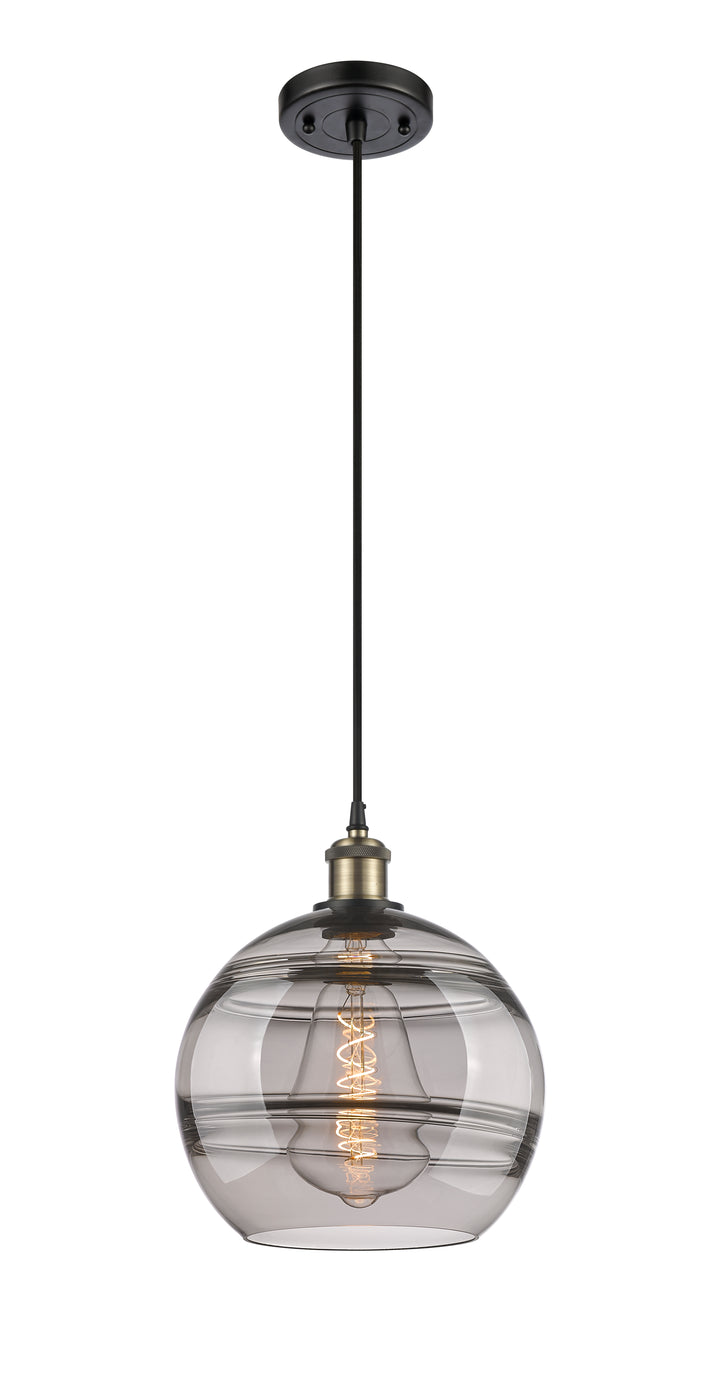 Innovations Lighting Rochester 10" Mini Pendant - Black Antique Brass Mini-Pendants Innovations Lighting   