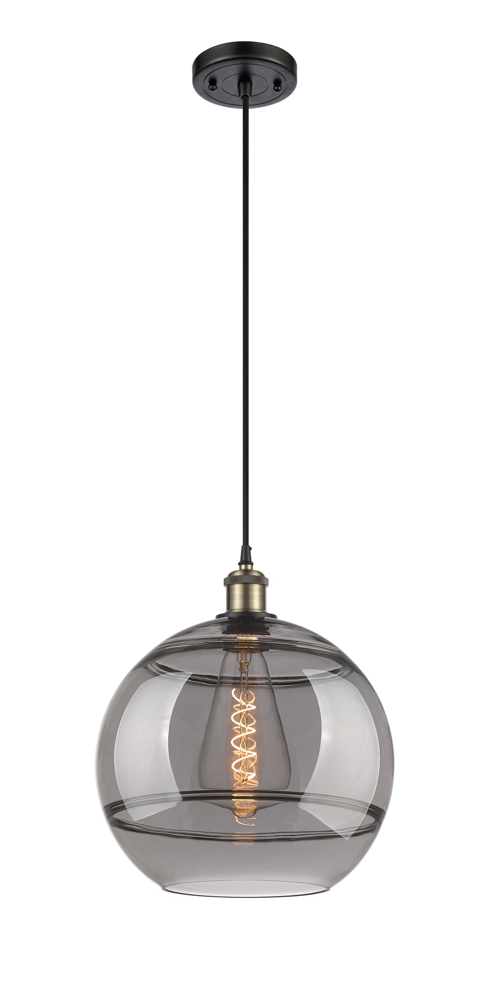 Innovations Lighting Rochester 12" Mini Pendant - Black Antique Brass