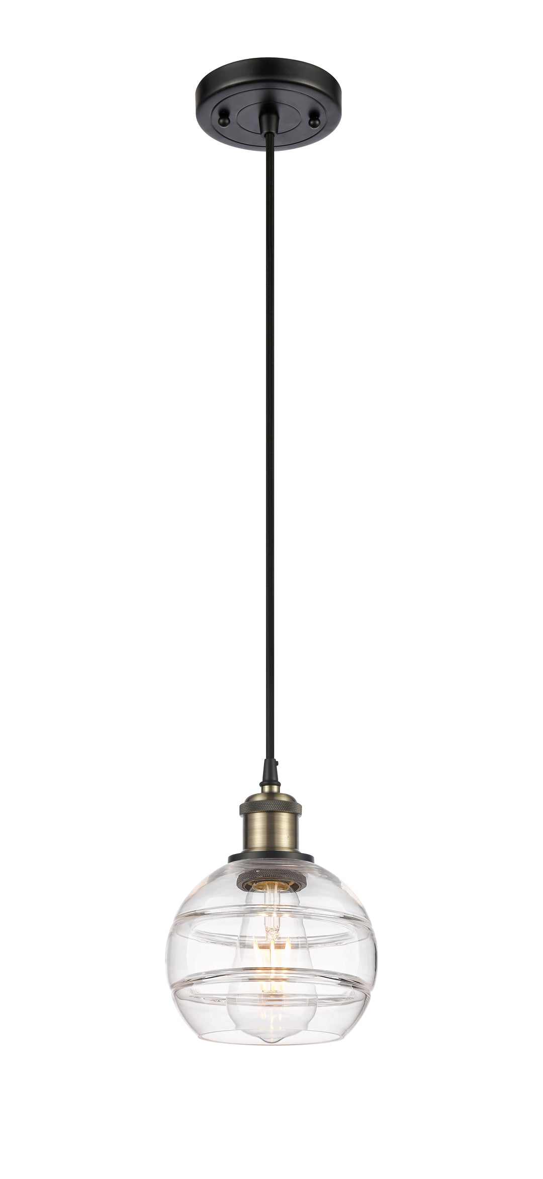 Innovations Lighting Rochester 6" Mini Pendant - Black Antique Brass