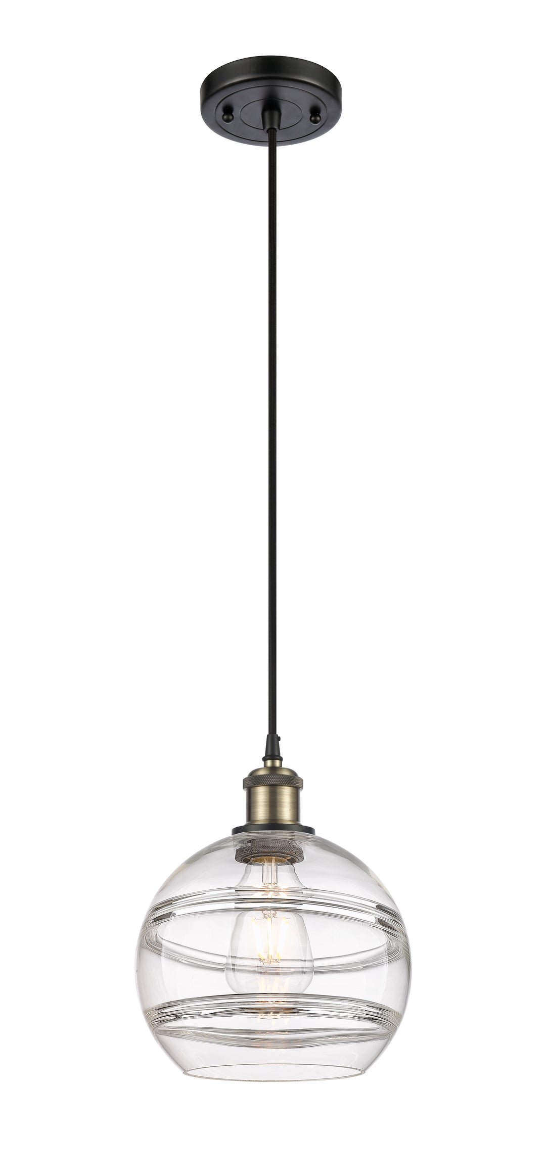 Innovations Lighting Rochester 8" Mini Pendant - Black Antique Brass