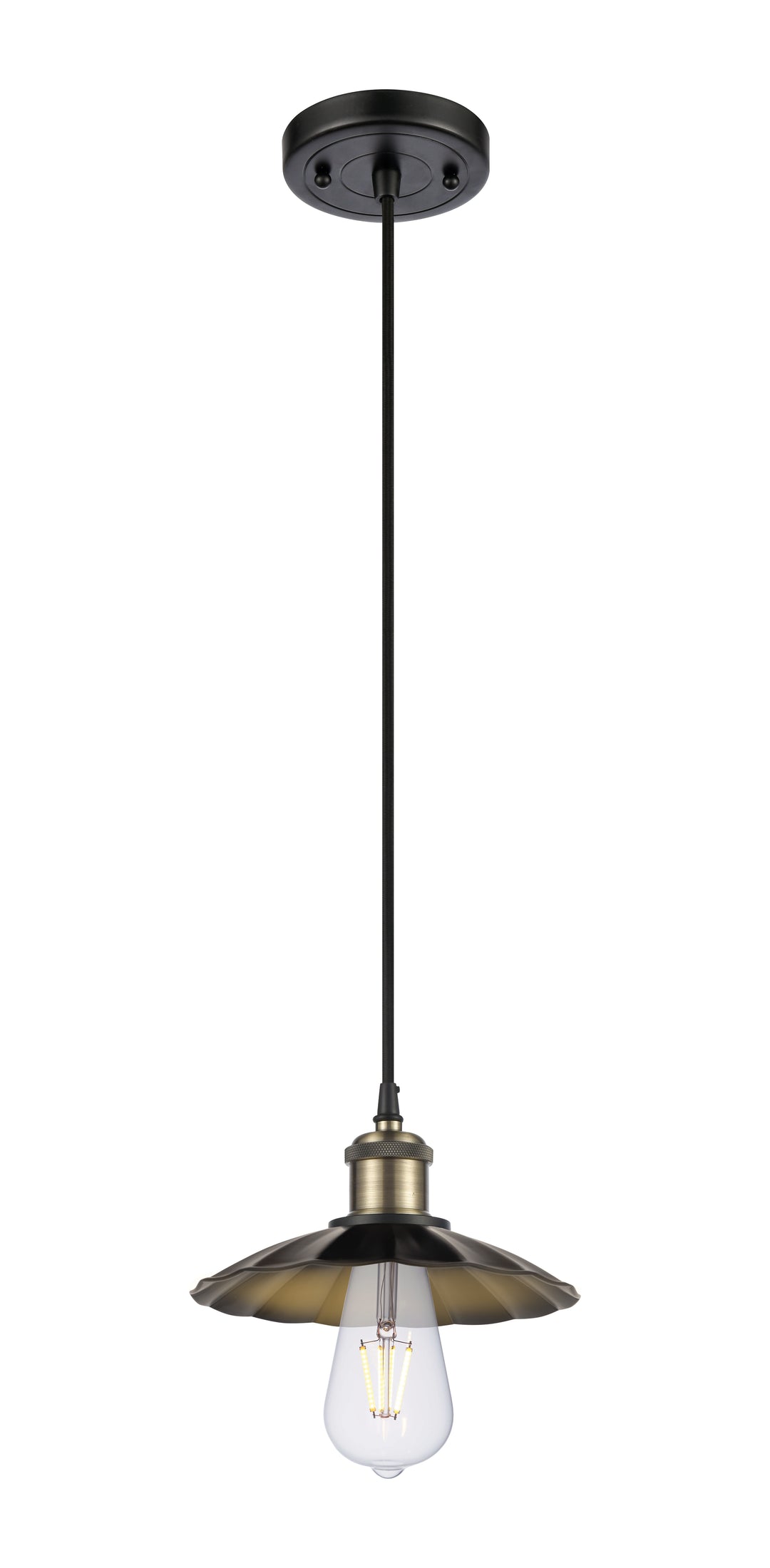 Innovations Lighting Scallop 7.5" Mini Pendant - Black Antique Brass