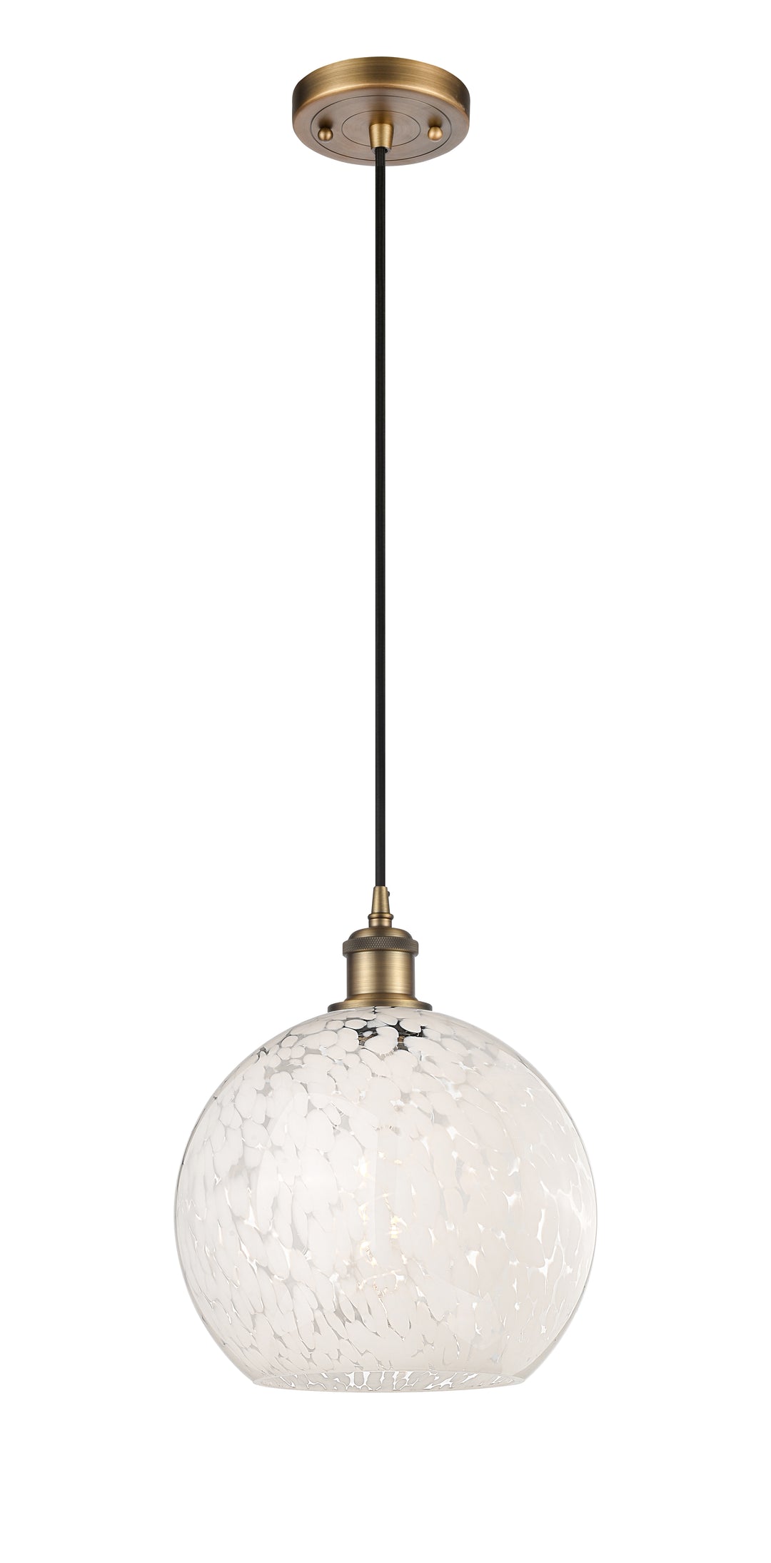 Innovations Lighting White Mouchette 10" Mini Pendant - Brushed Brass Mini-Pendants Innovations Lighting   