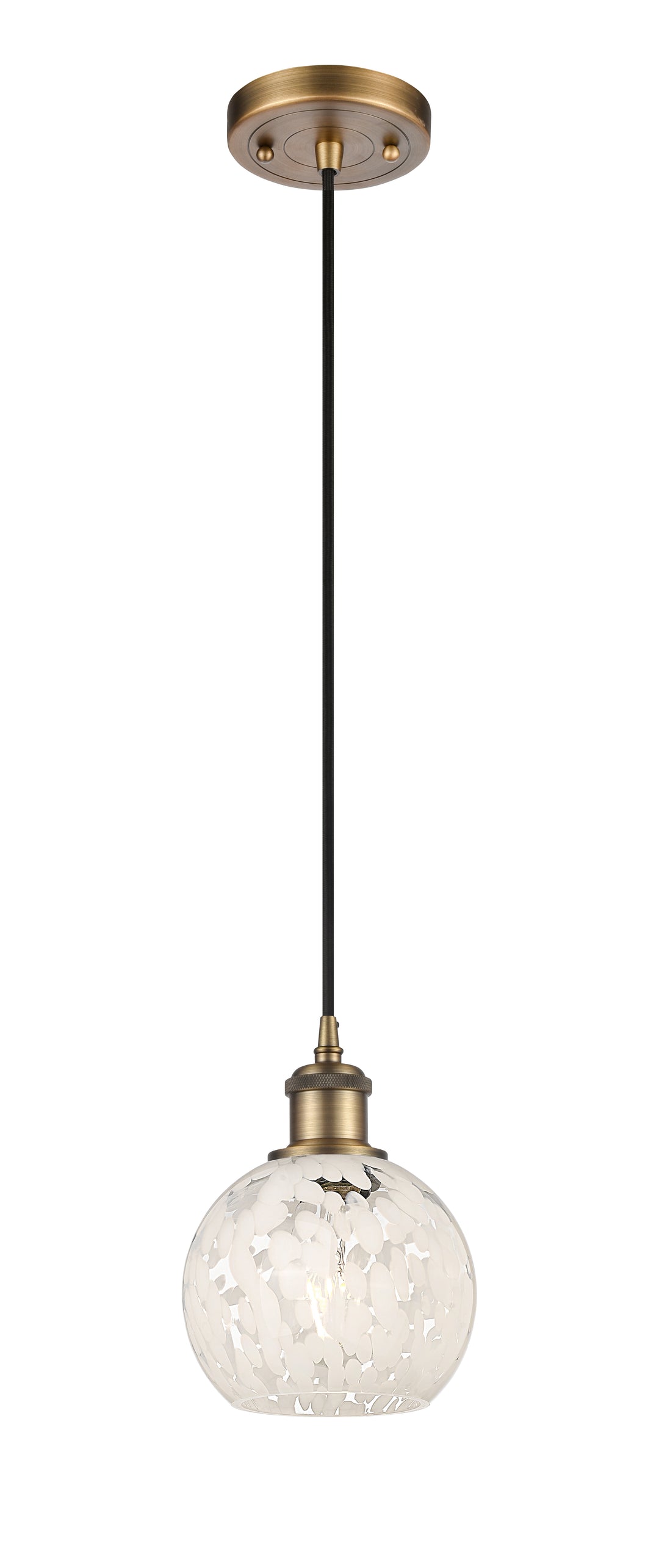 Innovations Lighting White Mouchette 6" Mini Pendant - Brushed Brass Mini-Pendants Innovations Lighting   