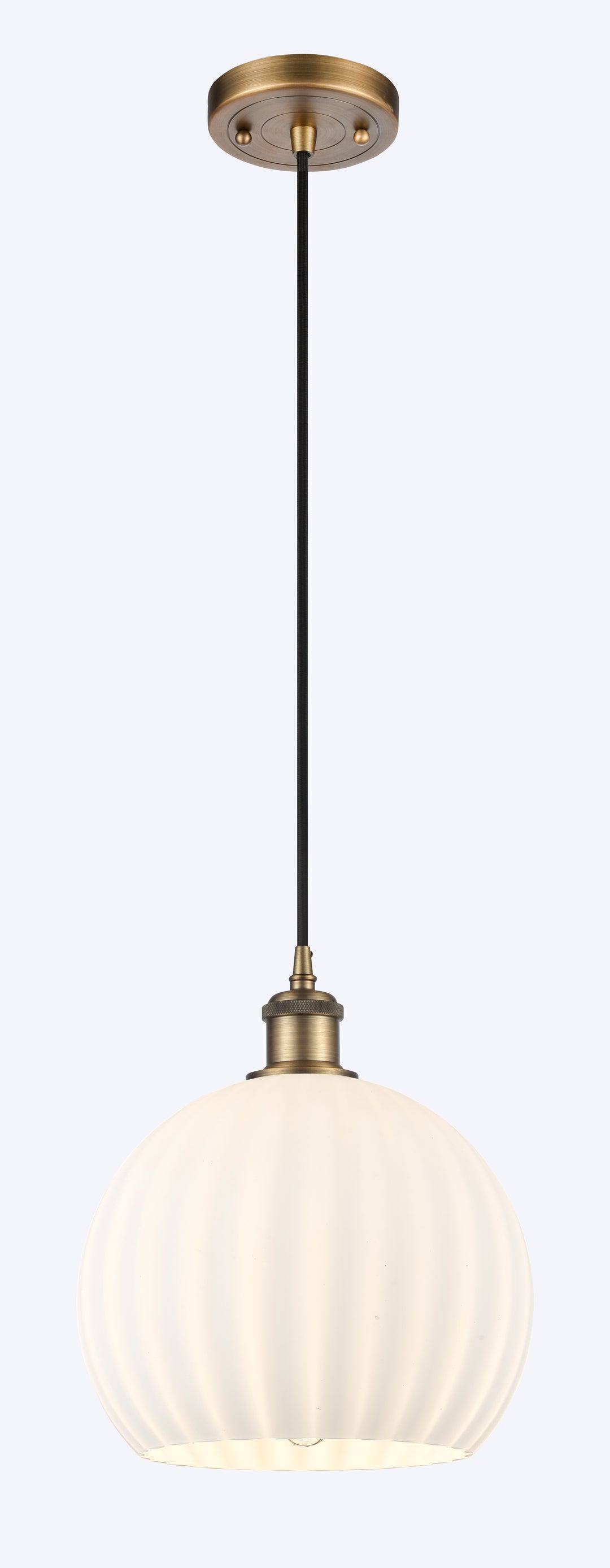 Innovations Lighting White Venetian 10" Mini Pendant - Brushed Brass Mini-Pendants Innovations Lighting   