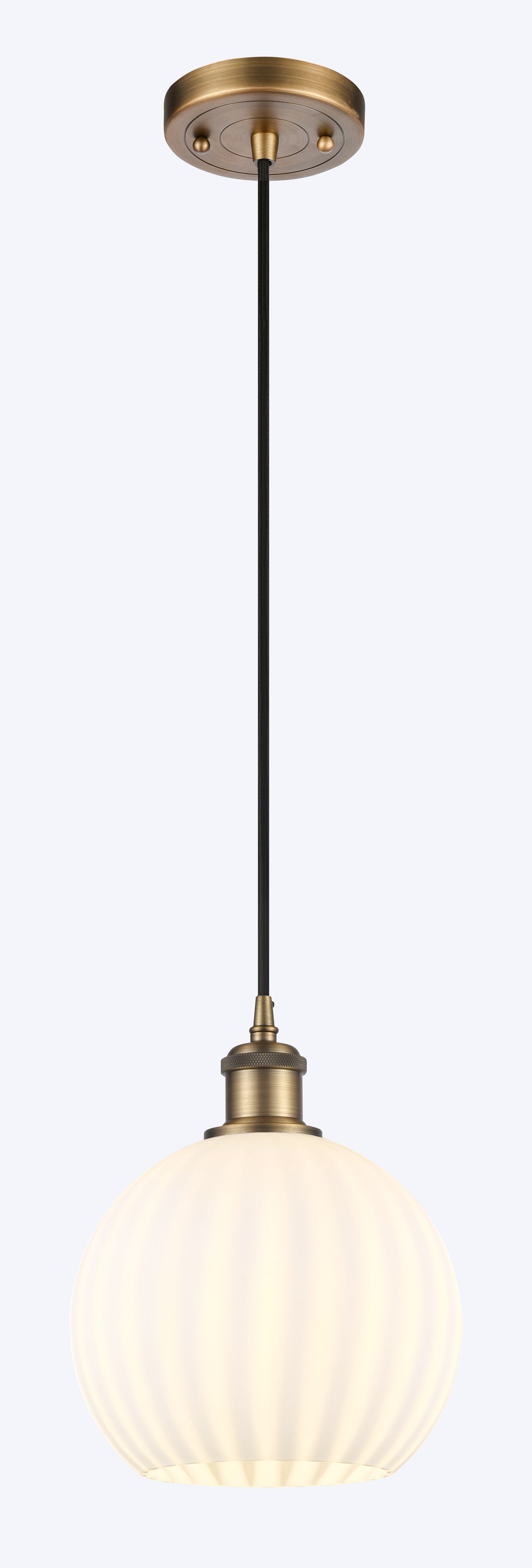 Innovations Lighting White Venetian 8" Mini Pendant - Brushed Brass Mini-Pendants Innovations Lighting   