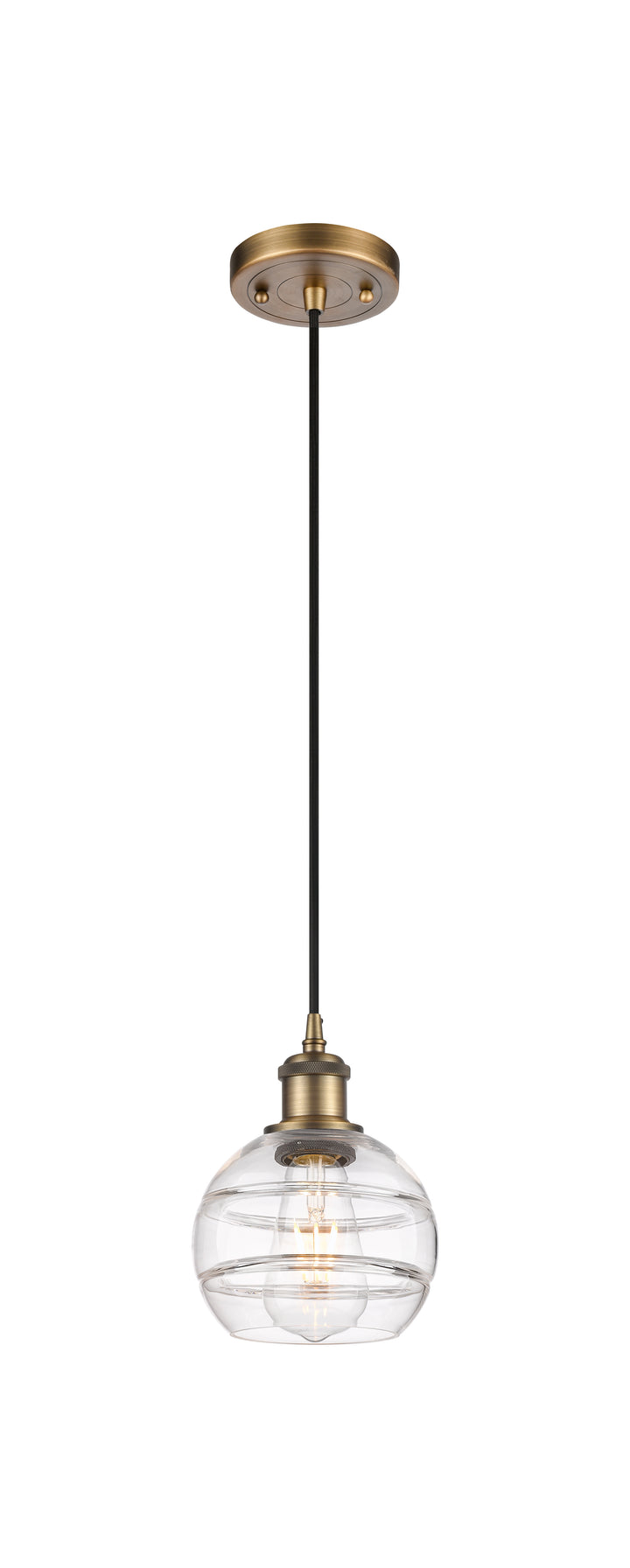 Innovations Lighting Rochester 6" Mini Pendant - Brushed Brass Mini-Pendants Innovations Lighting   