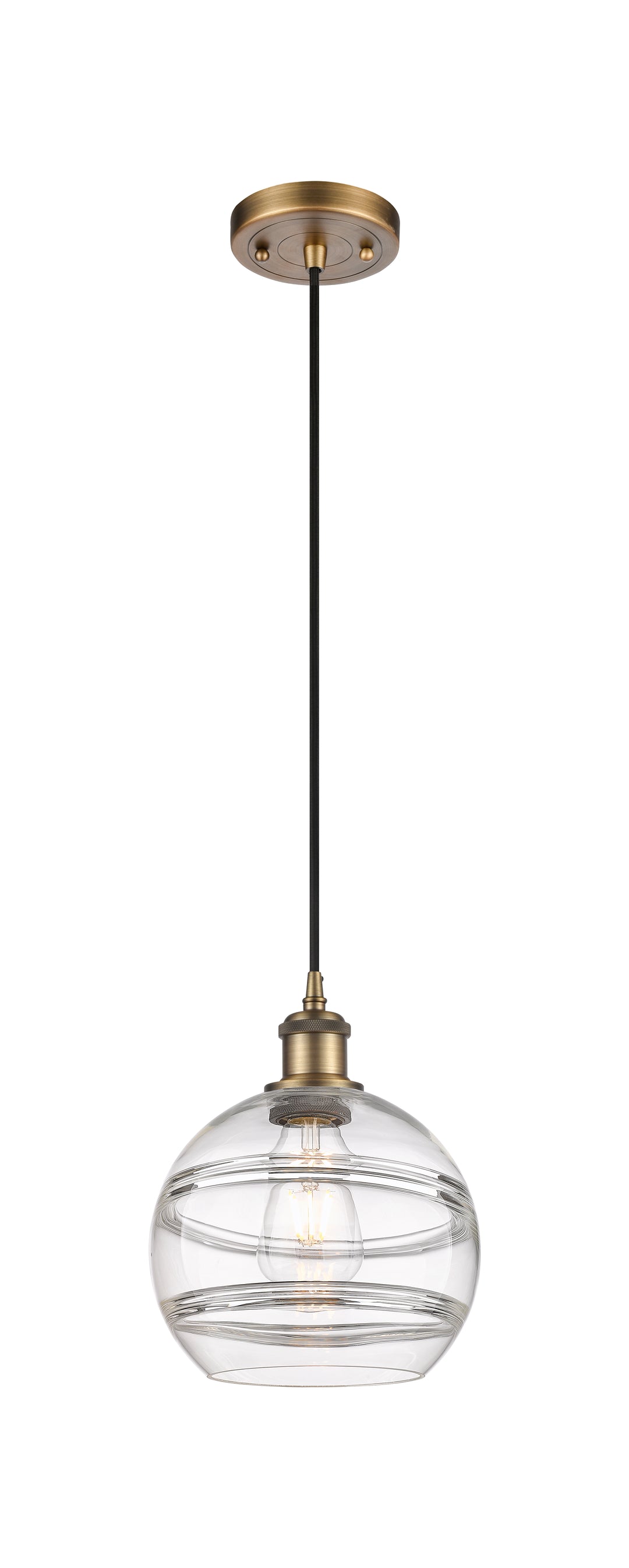 Innovations Lighting Rochester 8" Mini Pendant - Brushed Brass Mini-Pendants Innovations Lighting   