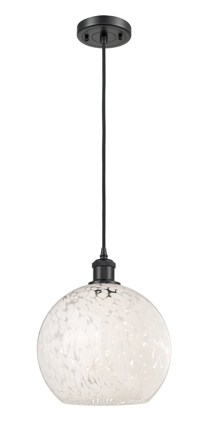 Innovations Lighting White Mouchette 10" Mini Pendant - Matte Black Mini-Pendants Innovations Lighting   