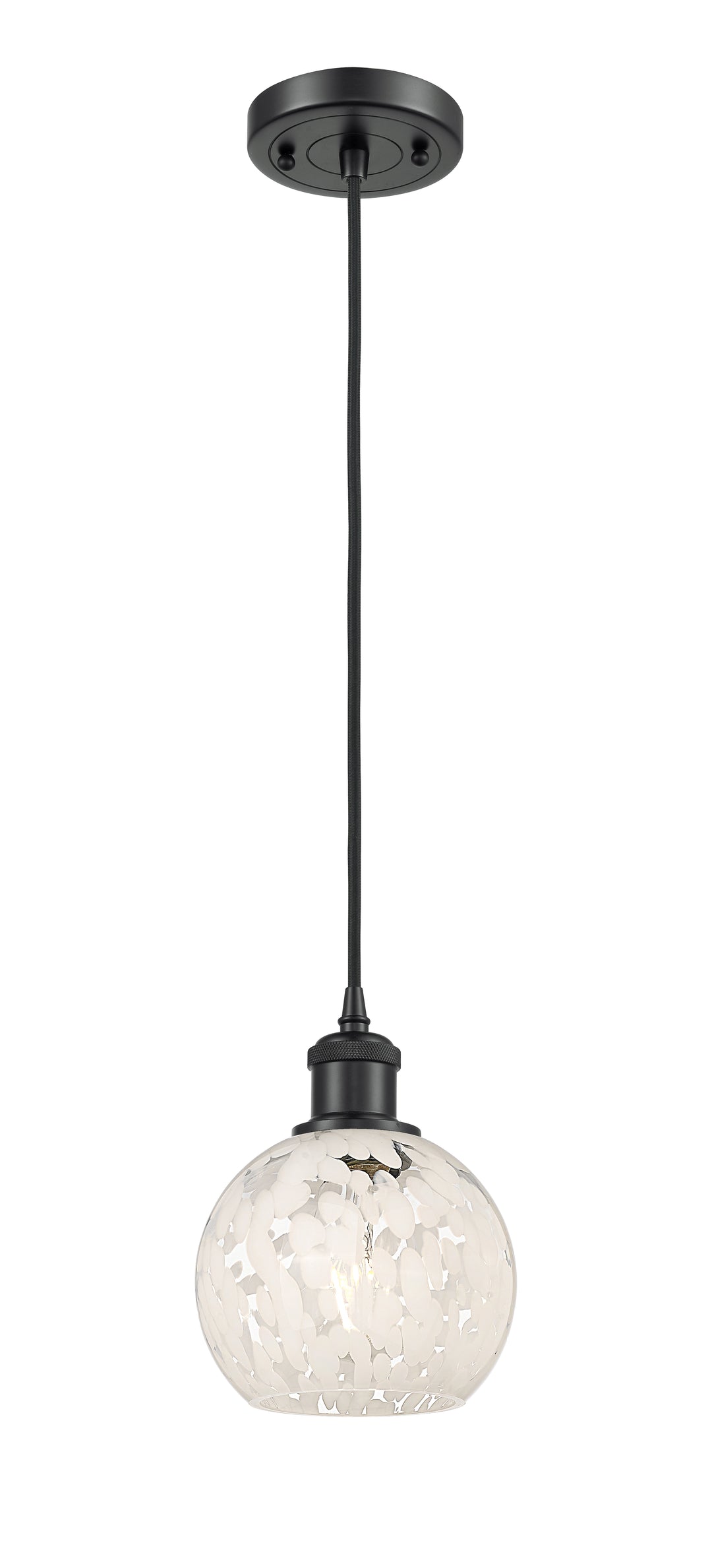 Innovations Lighting White Mouchette 6" Mini Pendant - Matte Black Mini-Pendants Innovations Lighting   