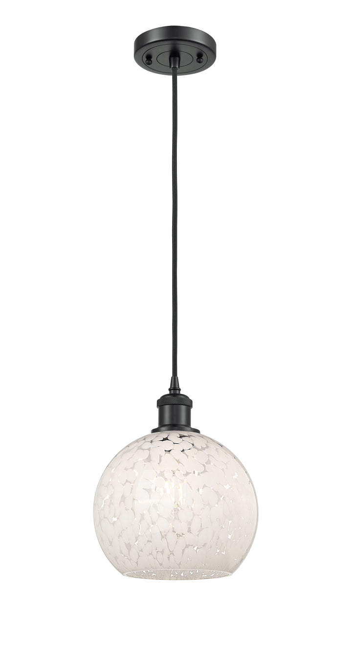 Innovations Lighting White Mouchette 8" Mini Pendant - Matte Black Mini-Pendants Innovations Lighting   