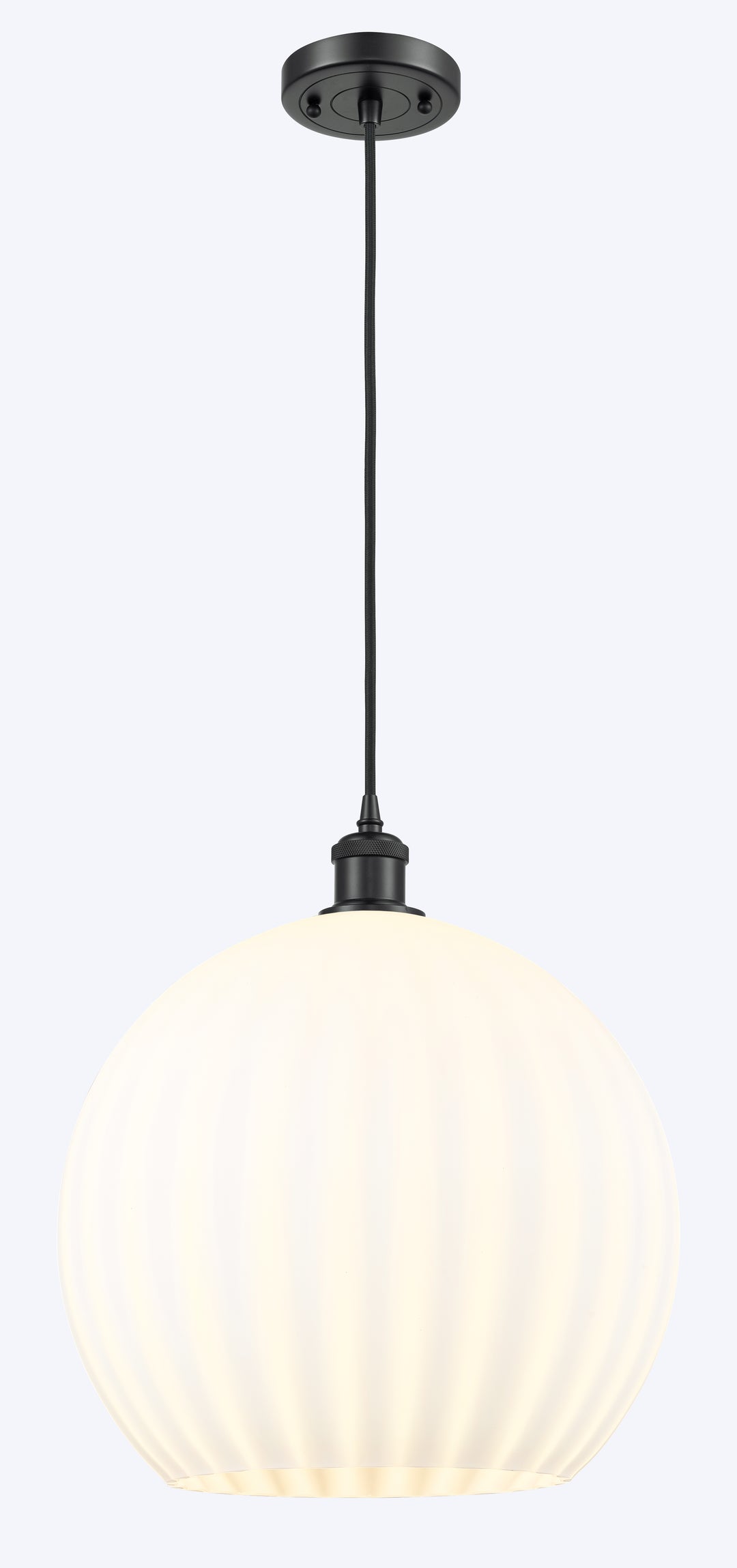 Innovations Lighting White Venetian 14" Pendant - Matte Black