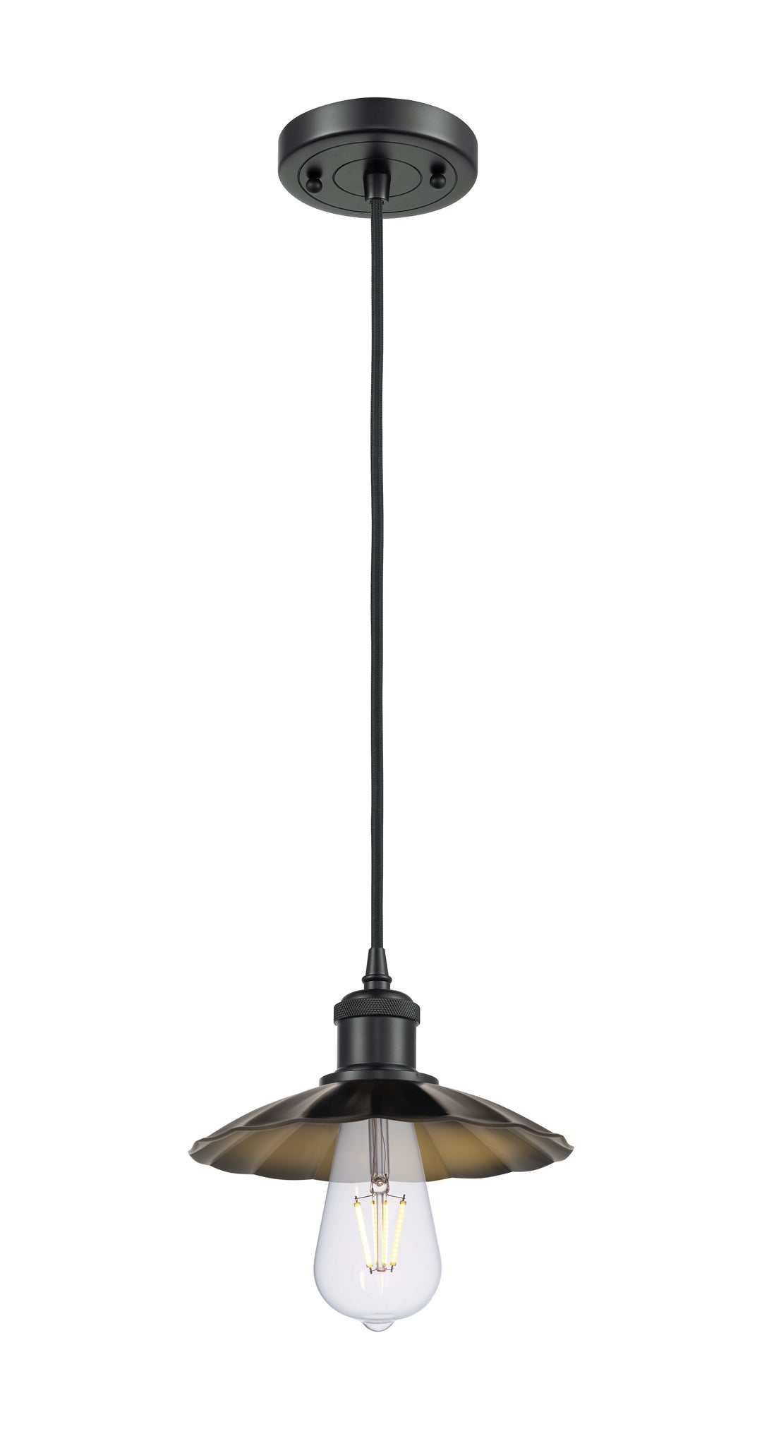 Innovations Lighting Scallop 7.5" Mini Pendant - Matte Black Mini-Pendants Innovations Lighting   