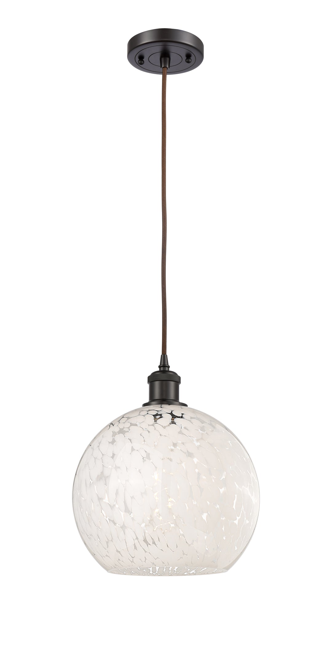 Innovations Lighting White Mouchette 10" Mini Pendant - Oil Rubbed Bronze Mini-Pendants Innovations Lighting   