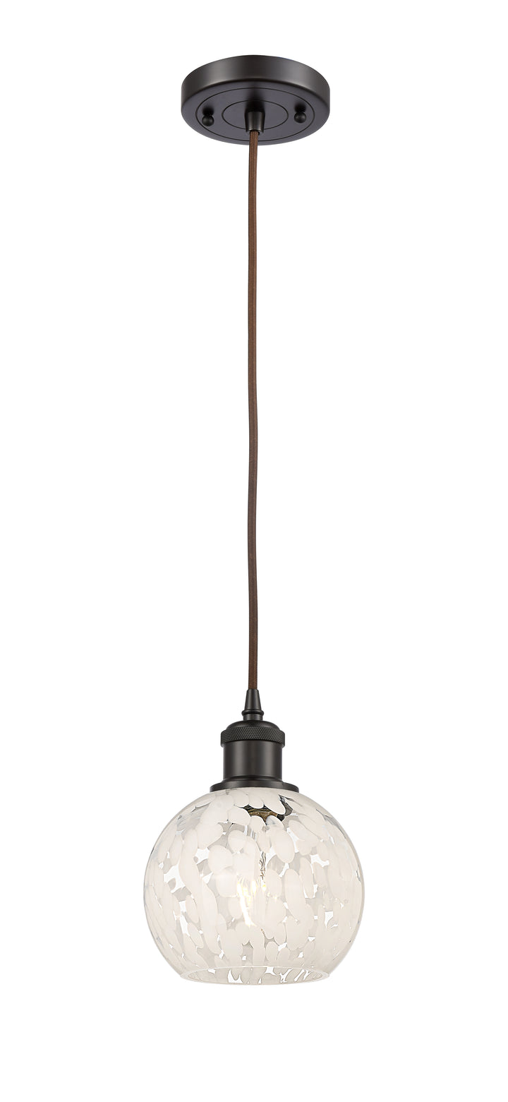 Innovations Lighting White Mouchette 6" Mini Pendant - Oil Rubbed Bronze Mini-Pendants Innovations Lighting   