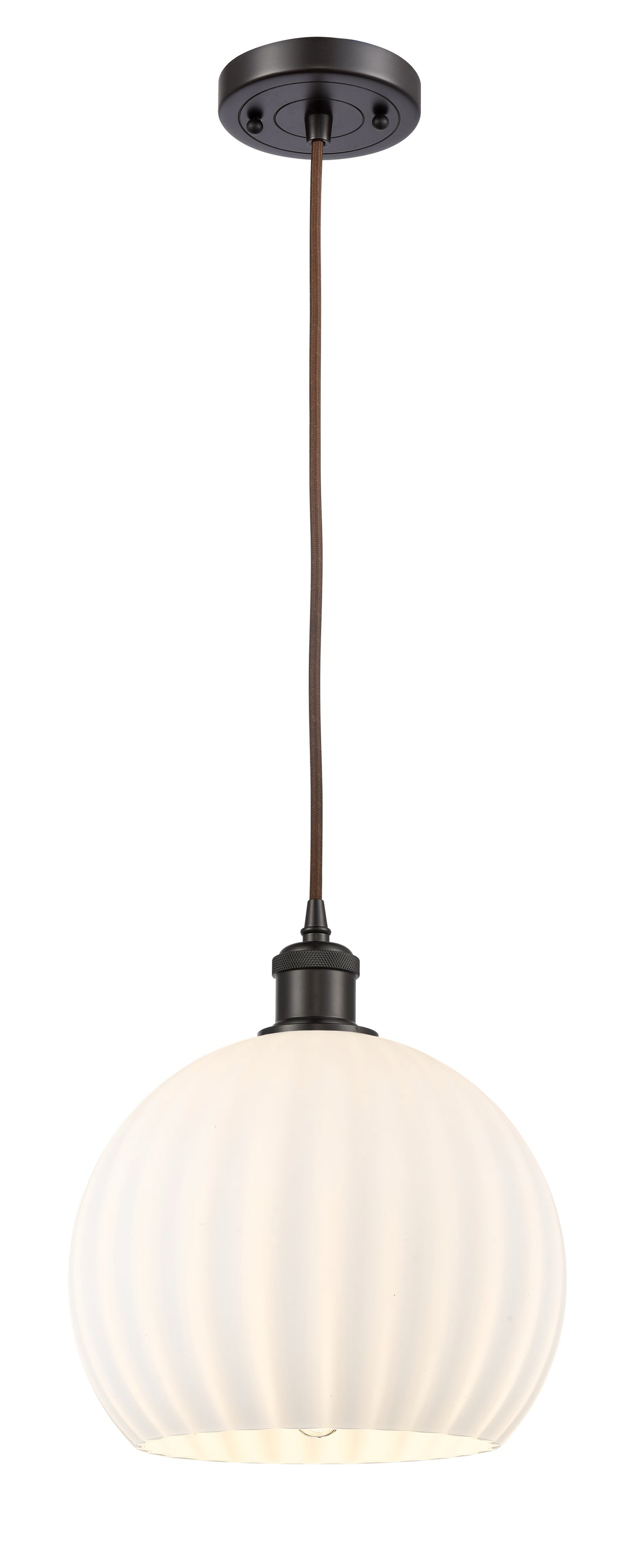 Innovations Lighting White Venetian 10" Mini Pendant - Oil Rubbed Bronze