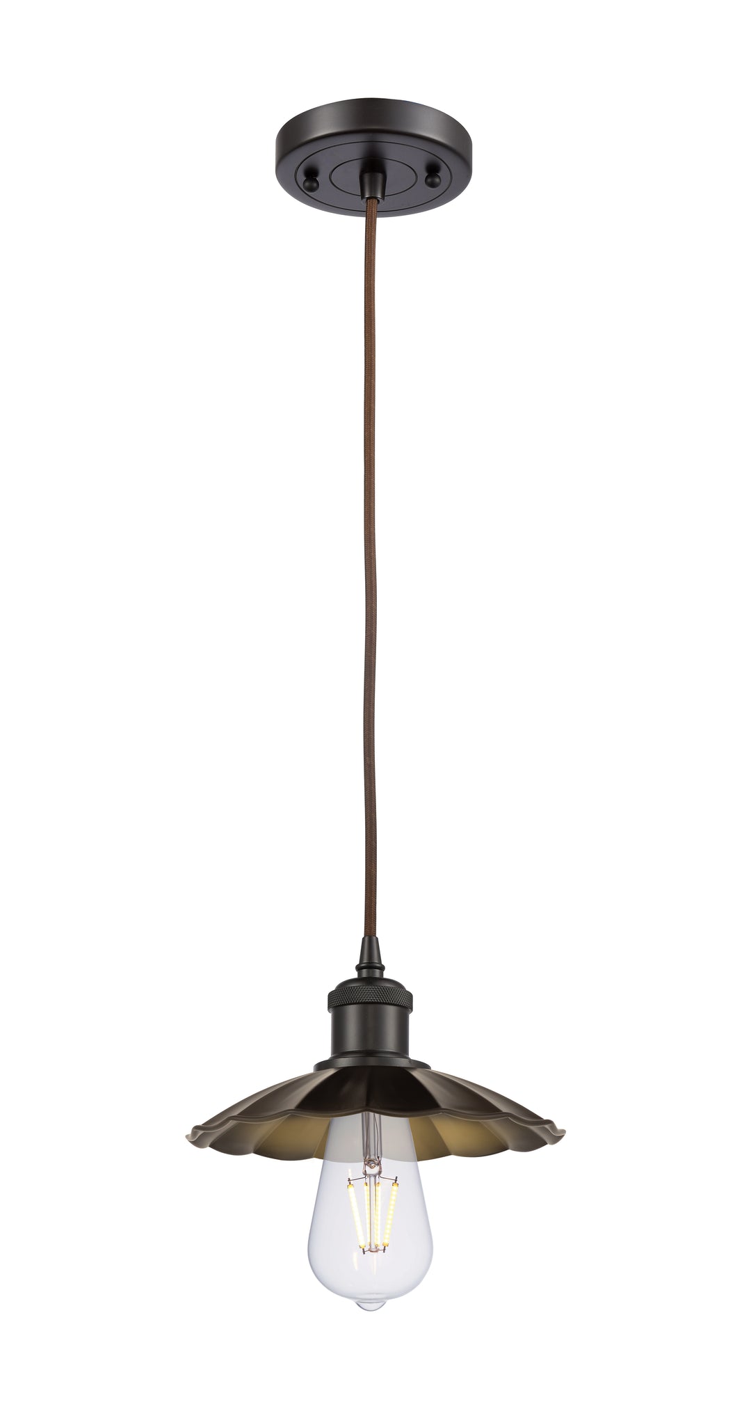 Innovations Lighting Scallop 7.5" Mini Pendant - Oil Rubbed Bronze Mini-Pendants Innovations Lighting   