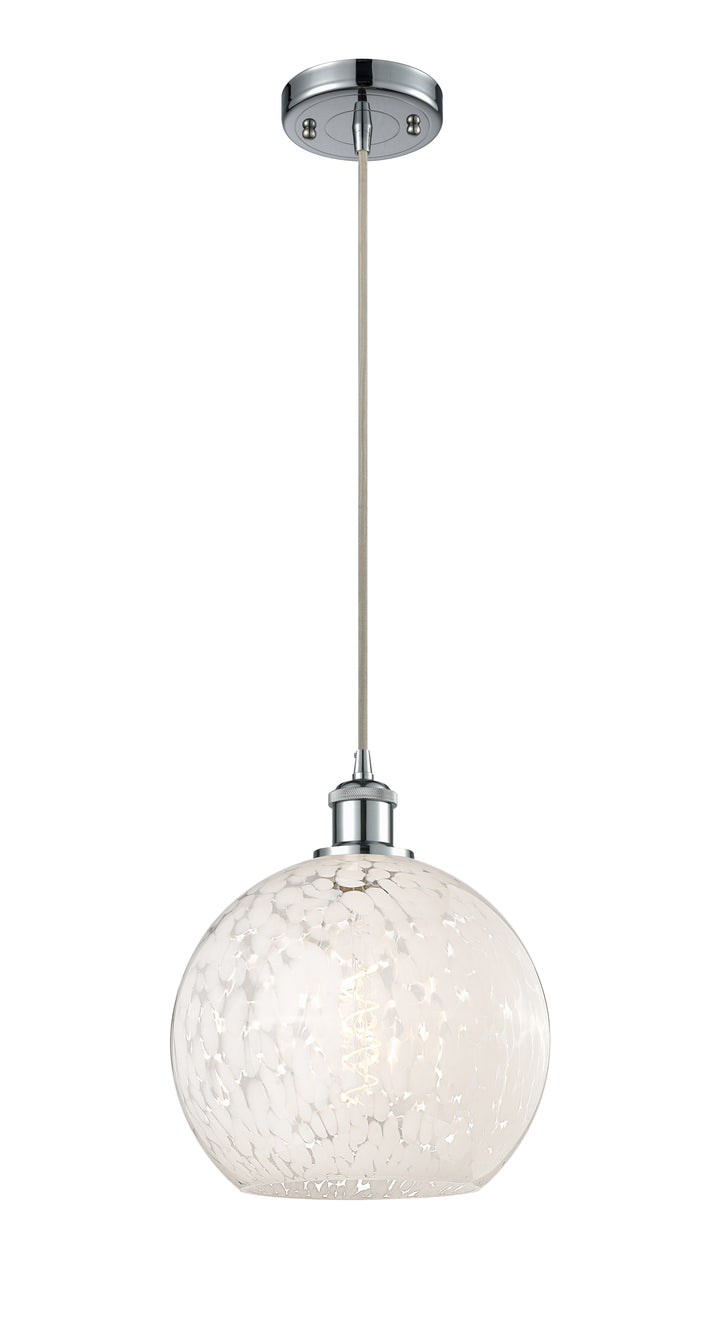 Innovations Lighting White Mouchette 10" Mini Pendant - Polished Chrome Mini-Pendants Innovations Lighting   