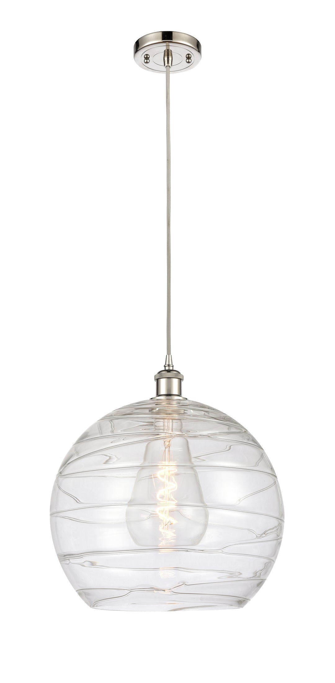 Innovations Lighting Athens Deco Swirl 14" Pendant - Polished Nickel Pendants Innovations Lighting   