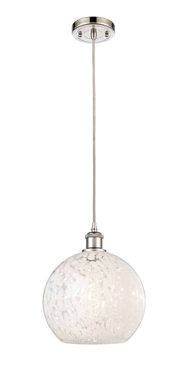 Innovations Lighting White Mouchette 10" Mini Pendant - Polished Nickel Mini-Pendants Innovations Lighting   