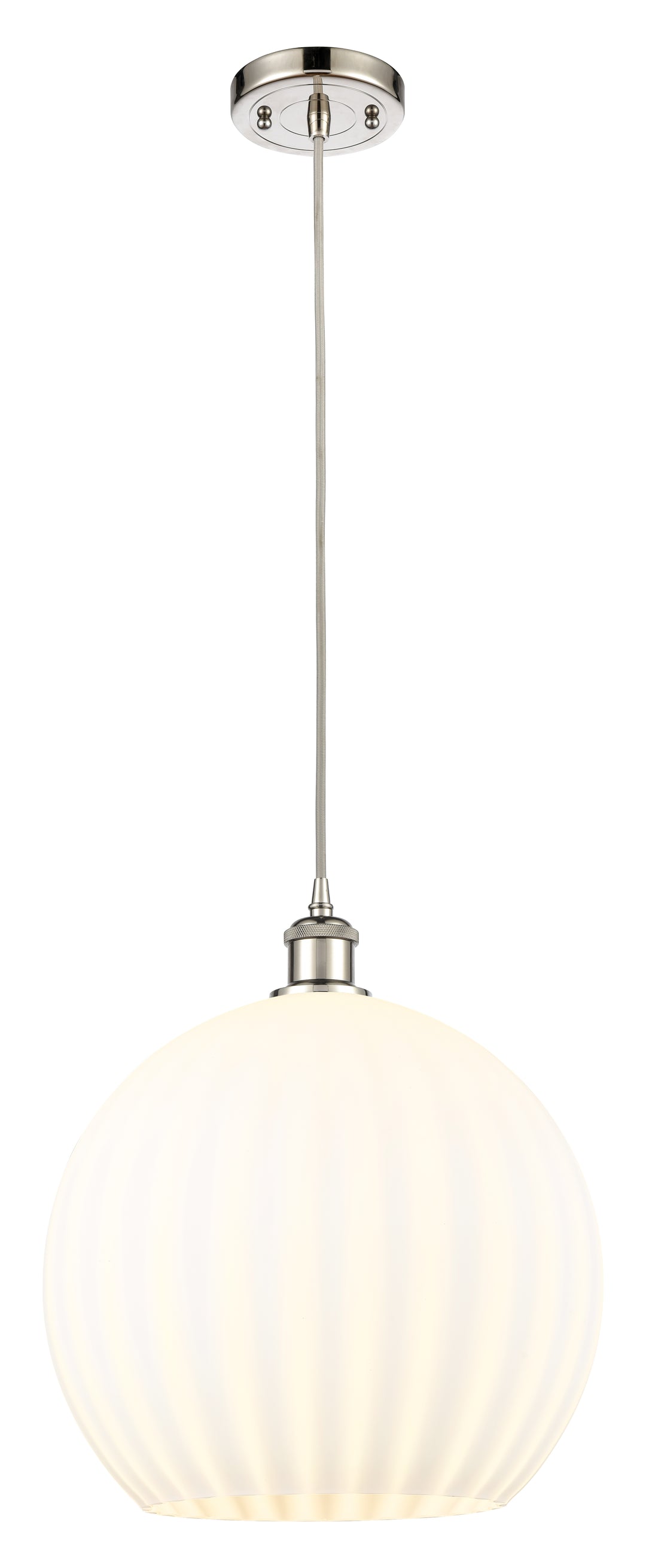 Innovations Lighting White Venetian 14" Pendant - Polished Nickel