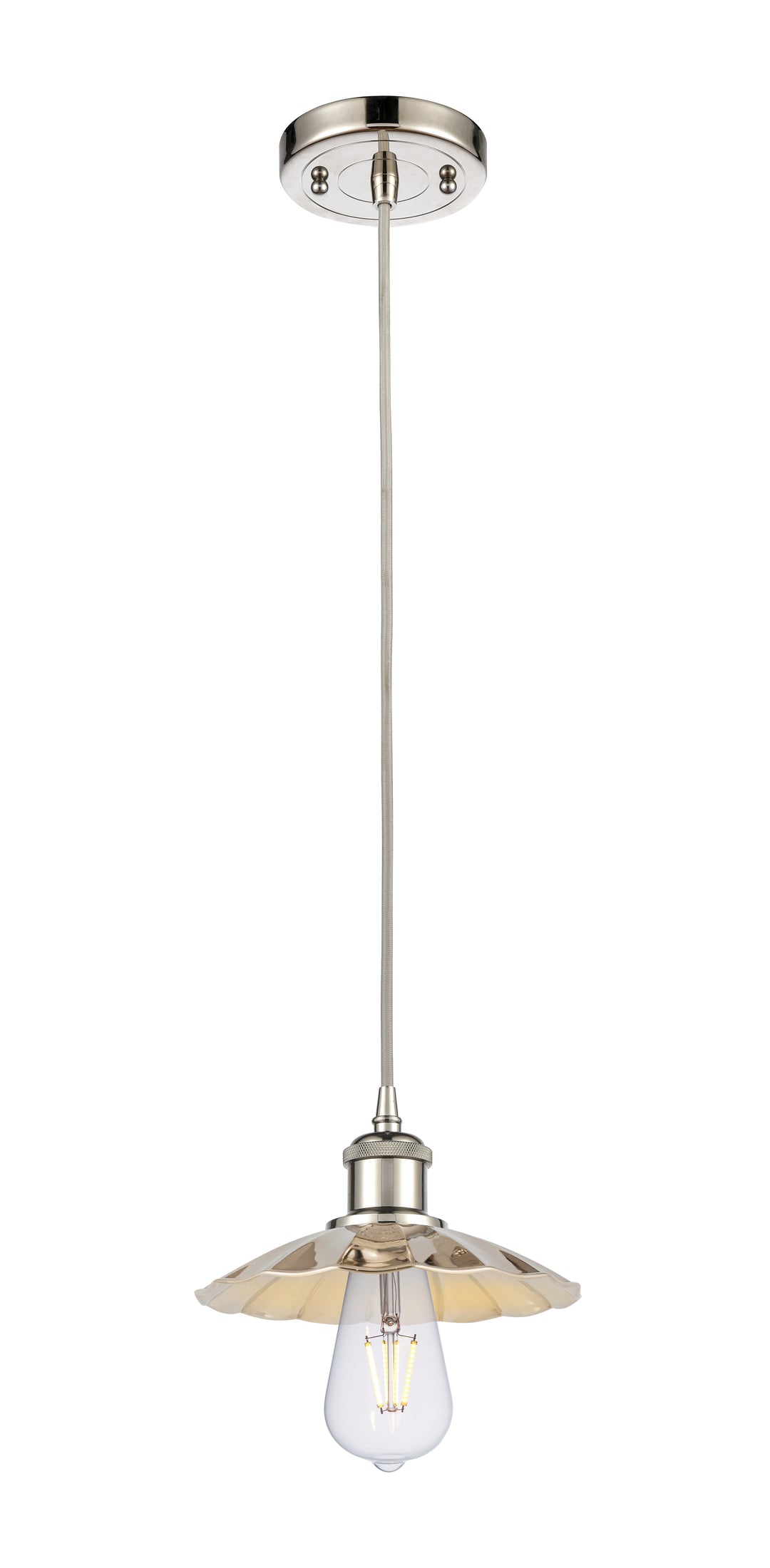 Innovations Lighting Scallop 7.5" Mini Pendant - Polished Nickel Mini-Pendants Innovations Lighting   